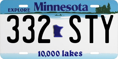 MN license plate 332STY