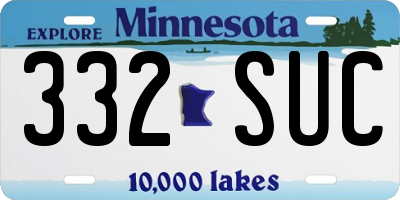 MN license plate 332SUC