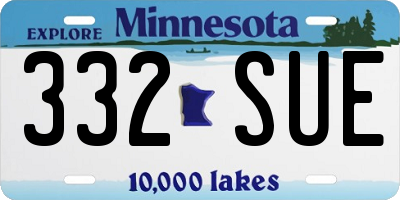 MN license plate 332SUE