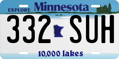 MN license plate 332SUH