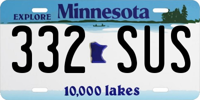 MN license plate 332SUS