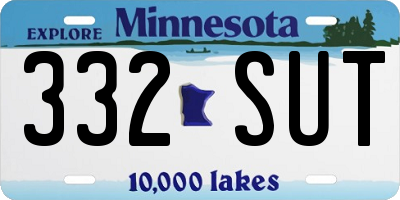 MN license plate 332SUT