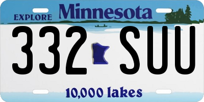MN license plate 332SUU
