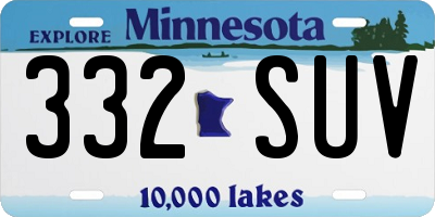 MN license plate 332SUV