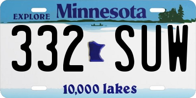 MN license plate 332SUW