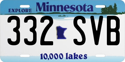MN license plate 332SVB