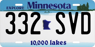 MN license plate 332SVD