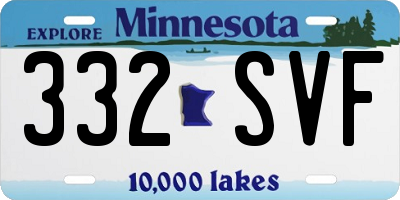 MN license plate 332SVF