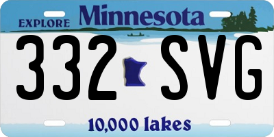 MN license plate 332SVG