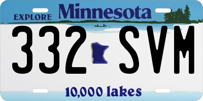 MN license plate 332SVM