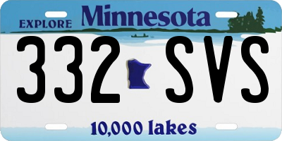 MN license plate 332SVS