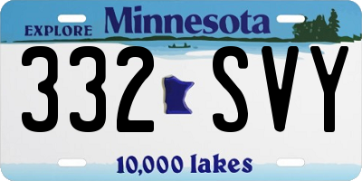 MN license plate 332SVY