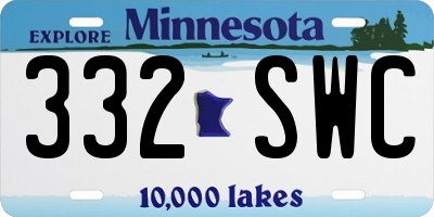 MN license plate 332SWC