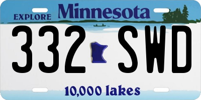 MN license plate 332SWD