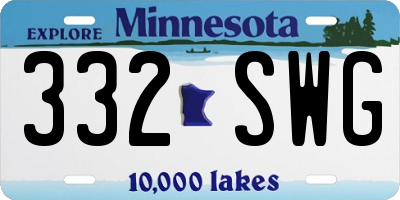 MN license plate 332SWG