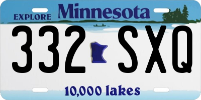 MN license plate 332SXQ