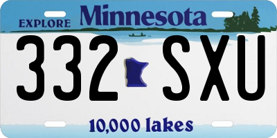 MN license plate 332SXU