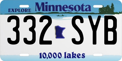 MN license plate 332SYB