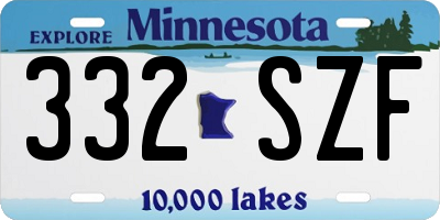 MN license plate 332SZF