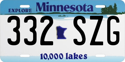 MN license plate 332SZG
