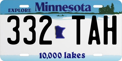 MN license plate 332TAH