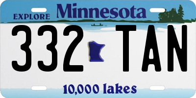 MN license plate 332TAN