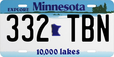 MN license plate 332TBN