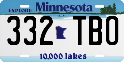 MN license plate 332TBO