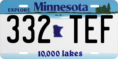 MN license plate 332TEF