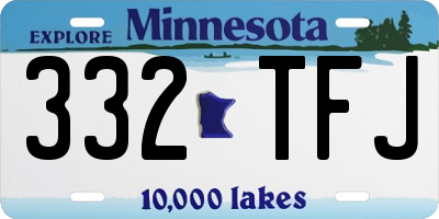 MN license plate 332TFJ