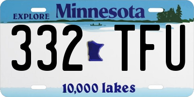 MN license plate 332TFU
