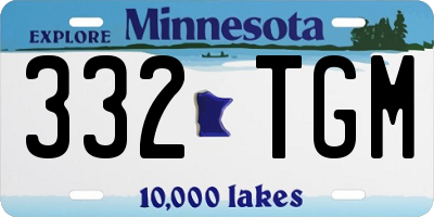 MN license plate 332TGM