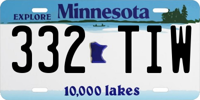 MN license plate 332TIW