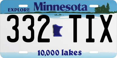 MN license plate 332TIX