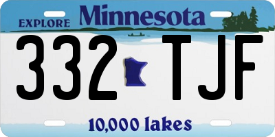 MN license plate 332TJF