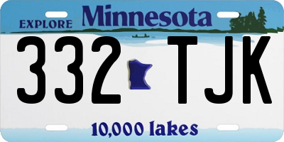 MN license plate 332TJK