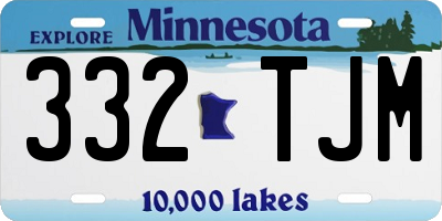 MN license plate 332TJM