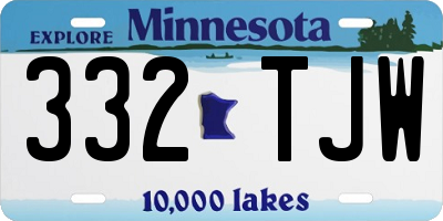MN license plate 332TJW