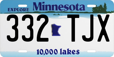 MN license plate 332TJX