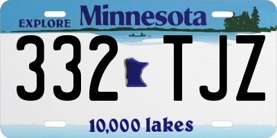 MN license plate 332TJZ