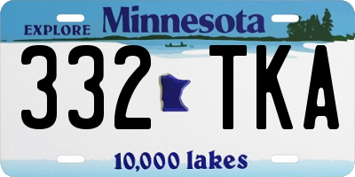 MN license plate 332TKA