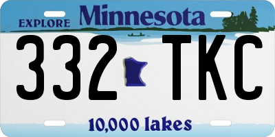 MN license plate 332TKC