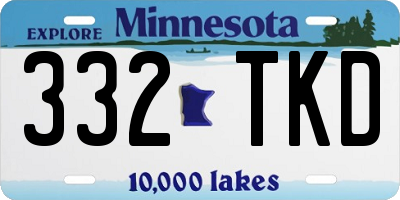 MN license plate 332TKD