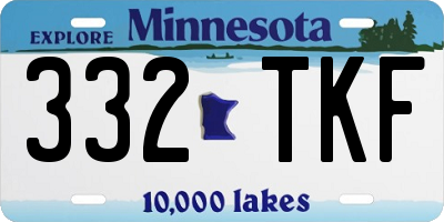 MN license plate 332TKF
