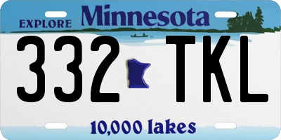 MN license plate 332TKL