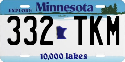 MN license plate 332TKM