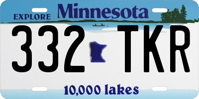 MN license plate 332TKR