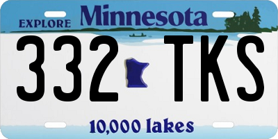 MN license plate 332TKS