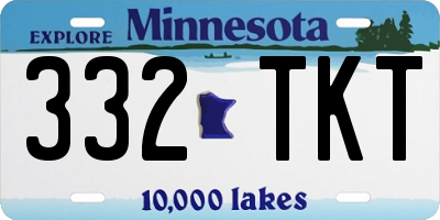 MN license plate 332TKT