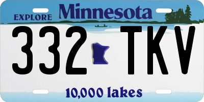 MN license plate 332TKV